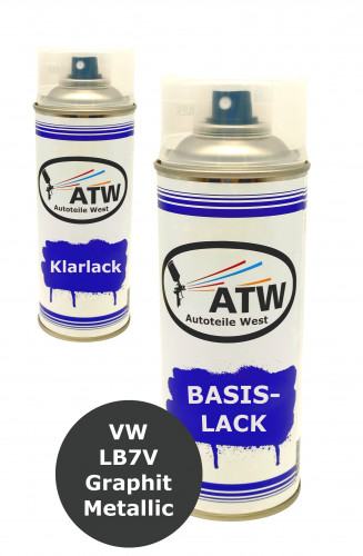 Autolack für VW LB7V Graphit Metallic+400ml Klarlack Set